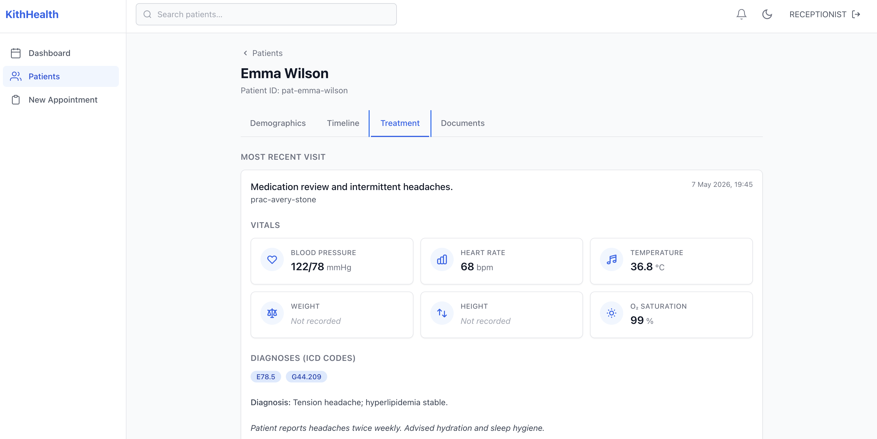 KithHealth clinic workflow